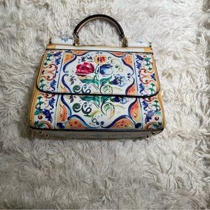 Floral leather bag